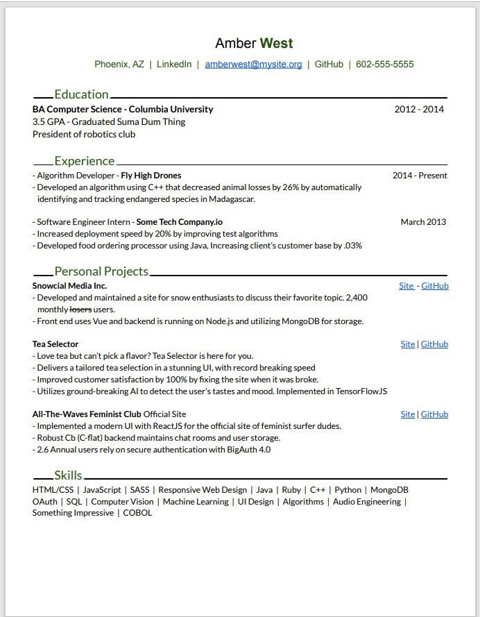 SWE Resume Etsy