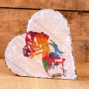 Scatola in legno a forma di cuore, porta biglietti da visita, regalo di nozze, scatola stile Boho, foto su legno, festa della mamma, regalo di San Valentino, festa del papà