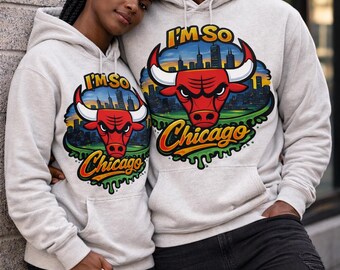 Chicago Bulls Hoodie | Skyline Graphic, Urban Streetwear