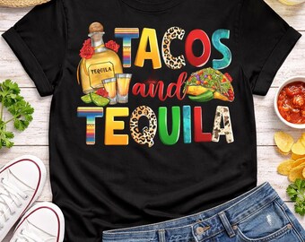 Tacos and Tequila Shirt | Cinco De Mayo Fiesta Graphic Tee