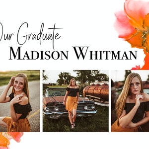 Senior announcement photoshop download template