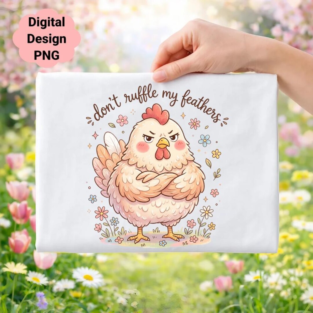 Grumpy Chicken PNG, Sassy Hen Clipart, Watercolor Farm Animal (digital ...