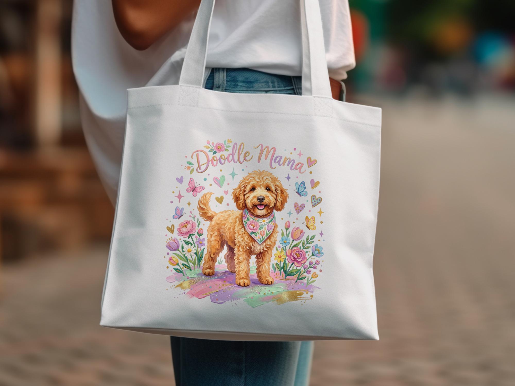 Doodle Mama Goldendoodle Clipart PNG, Watercolor Dog Mom Floral Design ...