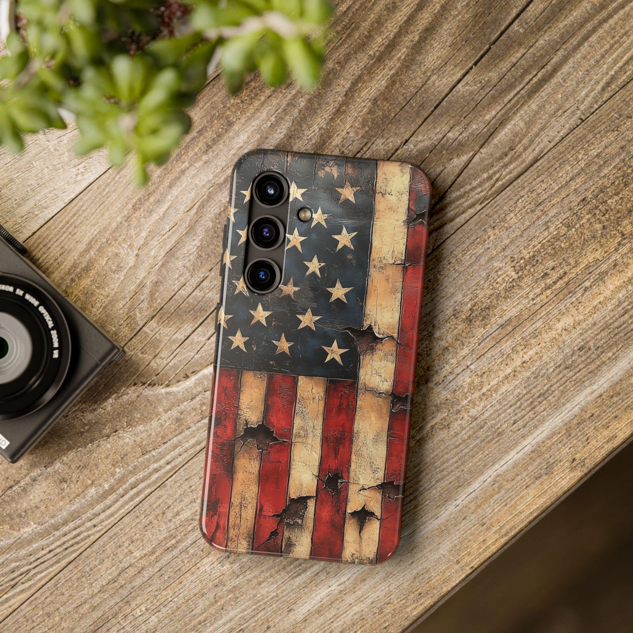 Distressed American Flag Phone Case, Durable Patriotic Protection - Etsy
