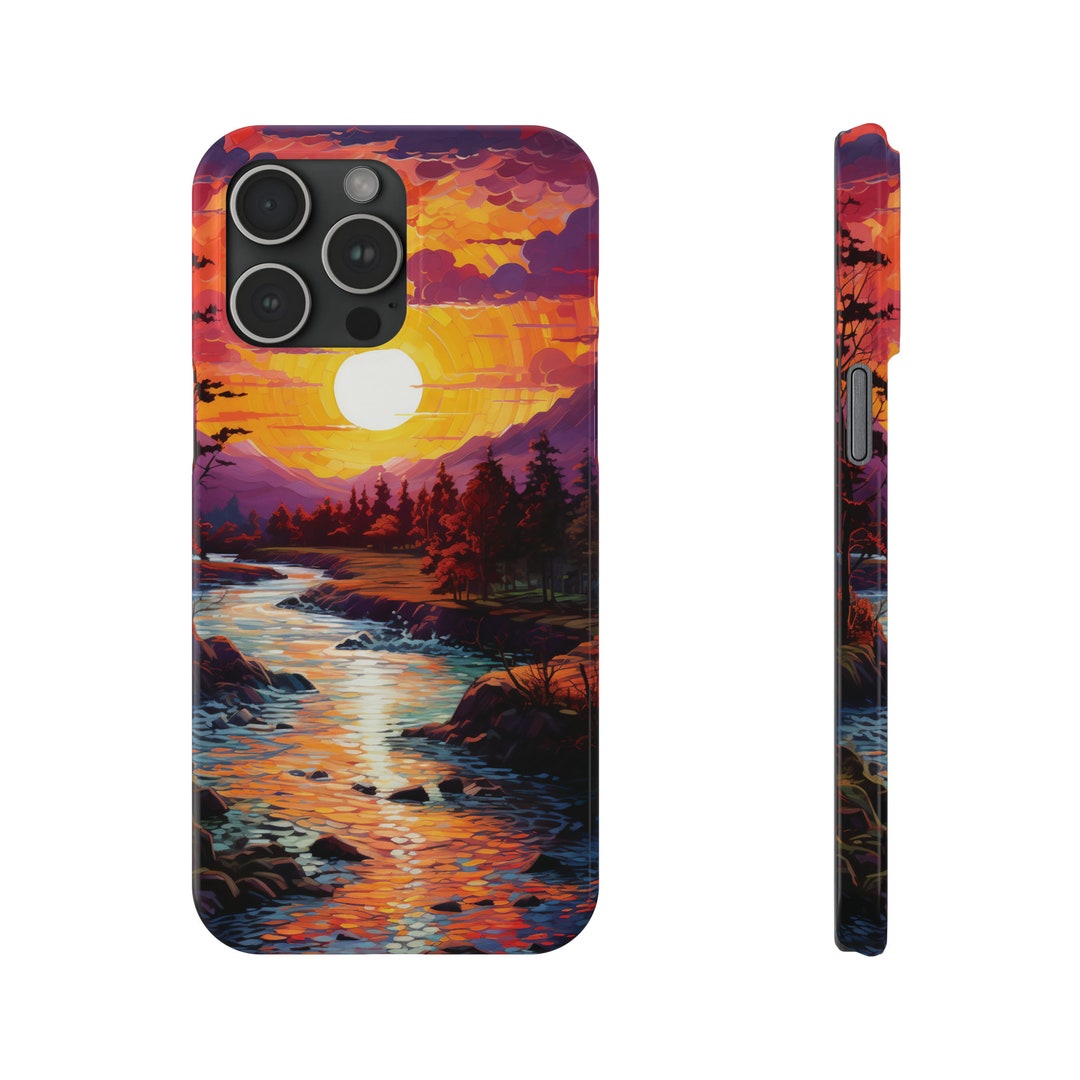 Colorful Sunset,vibrant River and Mountains Wirelesscharging