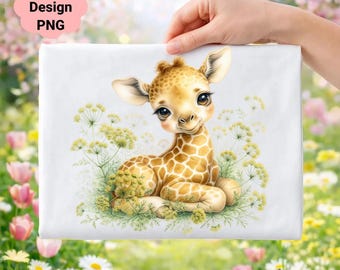 Clipart babygiraf, kinderkamerkunst png (digitale download)