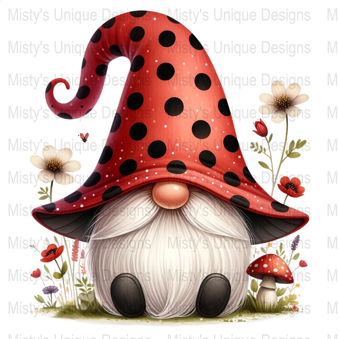 Gnome Clipart, Red Polka Dot Hat, Fantasy PNG (digital Download) - Etsy