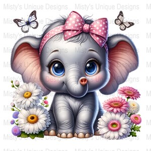 Cute Baby Elephant Clipart Digital Download, Adorable Elephant PNG, Kids Nursery Decor, Baby Shower Decoration, Clipart Instant Download