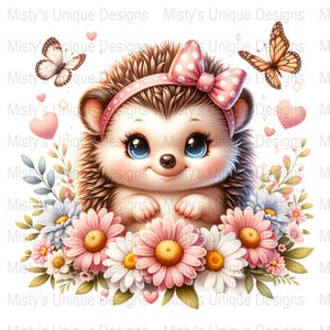 Clipart hérisson mignon, adorable animal PNG, téléchargement numérique impression, Art créatures des bois, décoration de chambre d'enfant, art mural de chambre d'enfant