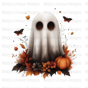Halloween Geist Clipart, süße Geist PNG, Herbst Clip Art, Halloween Dekorationen, Herbst Kürbis Kunst, digitaler Download