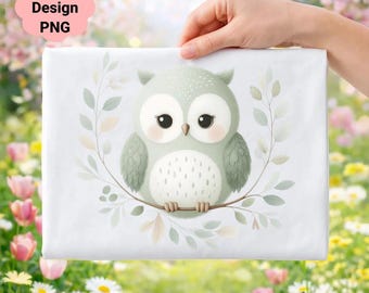 Pastel Owl Clipart, Nursery Art (Digital Download