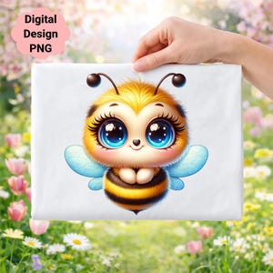 Cartoon Bee Clipart, Whimsical Insect PNG, Scrapbooking Crafts (Digital Download)