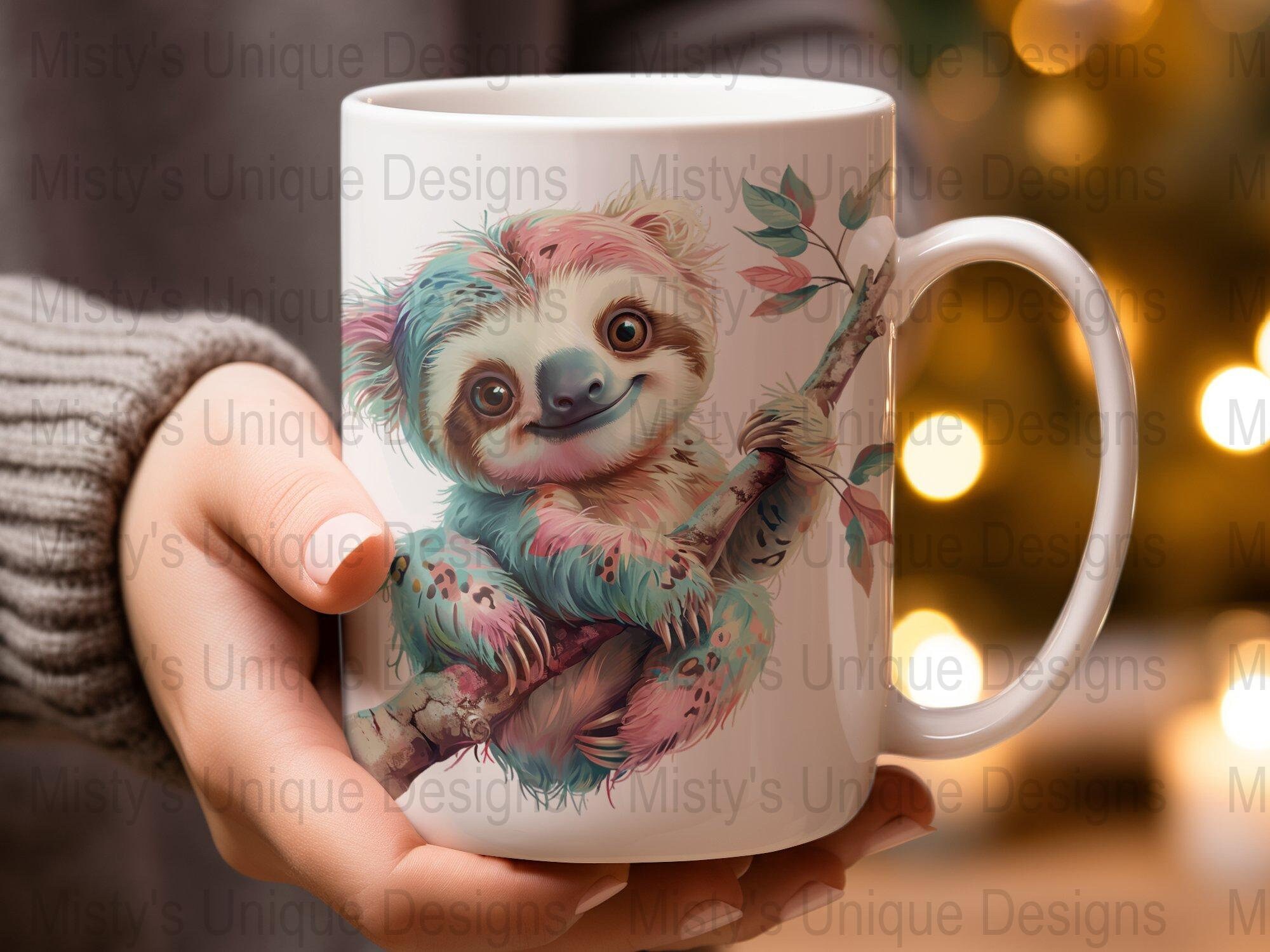 Unique Style Adorable Sloth Clipart PNG Digital File, Cute Sloth ...