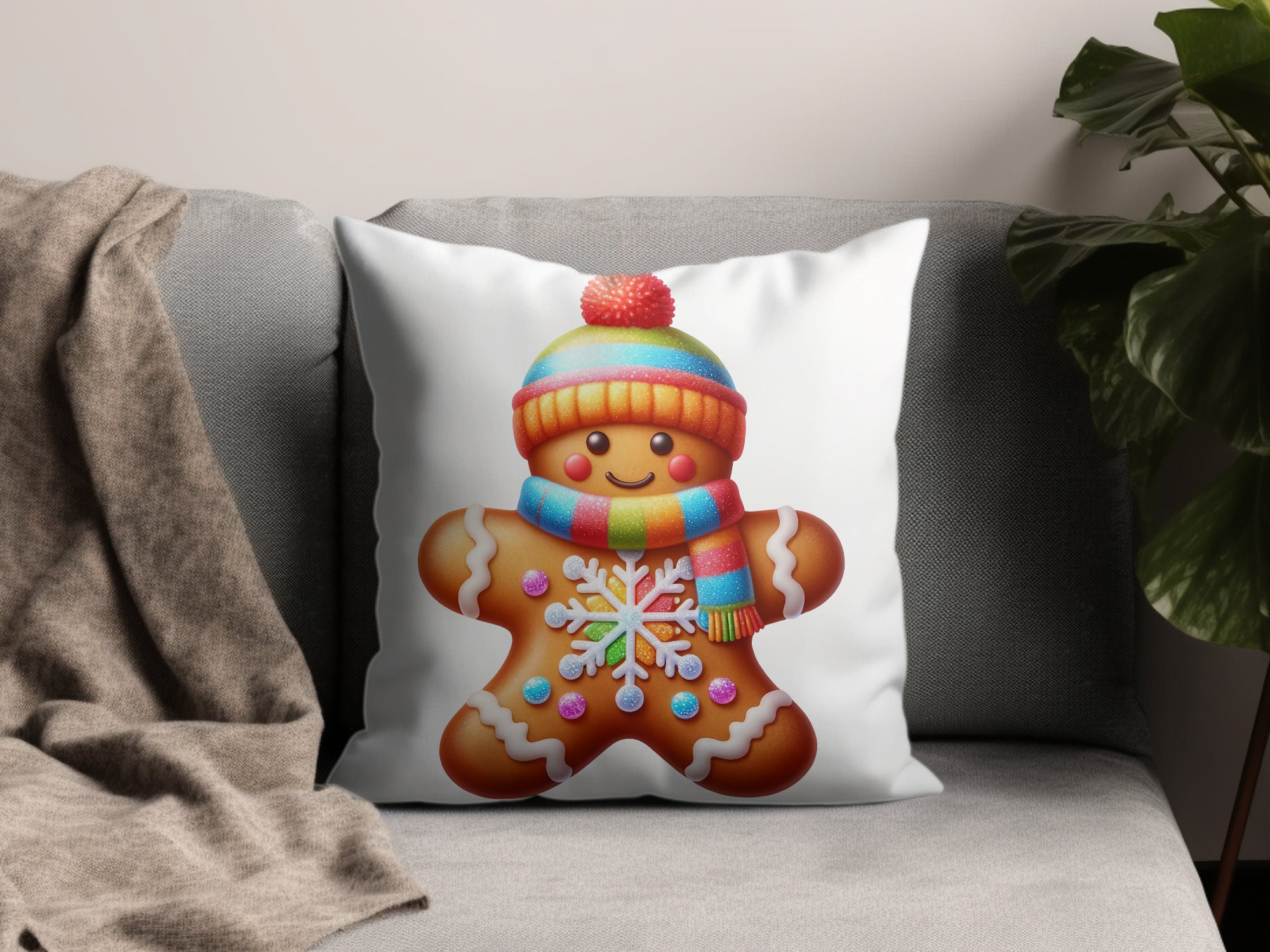 Colorful Gingerbread Man Clipart PNG, Digital Clipart Gingerbread Man
