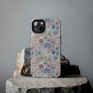 Watercolor Vintage Style Floral Print Pattern Design Tough Phone Case compatible with a large variety of iPhone models, Phone Case, Gift