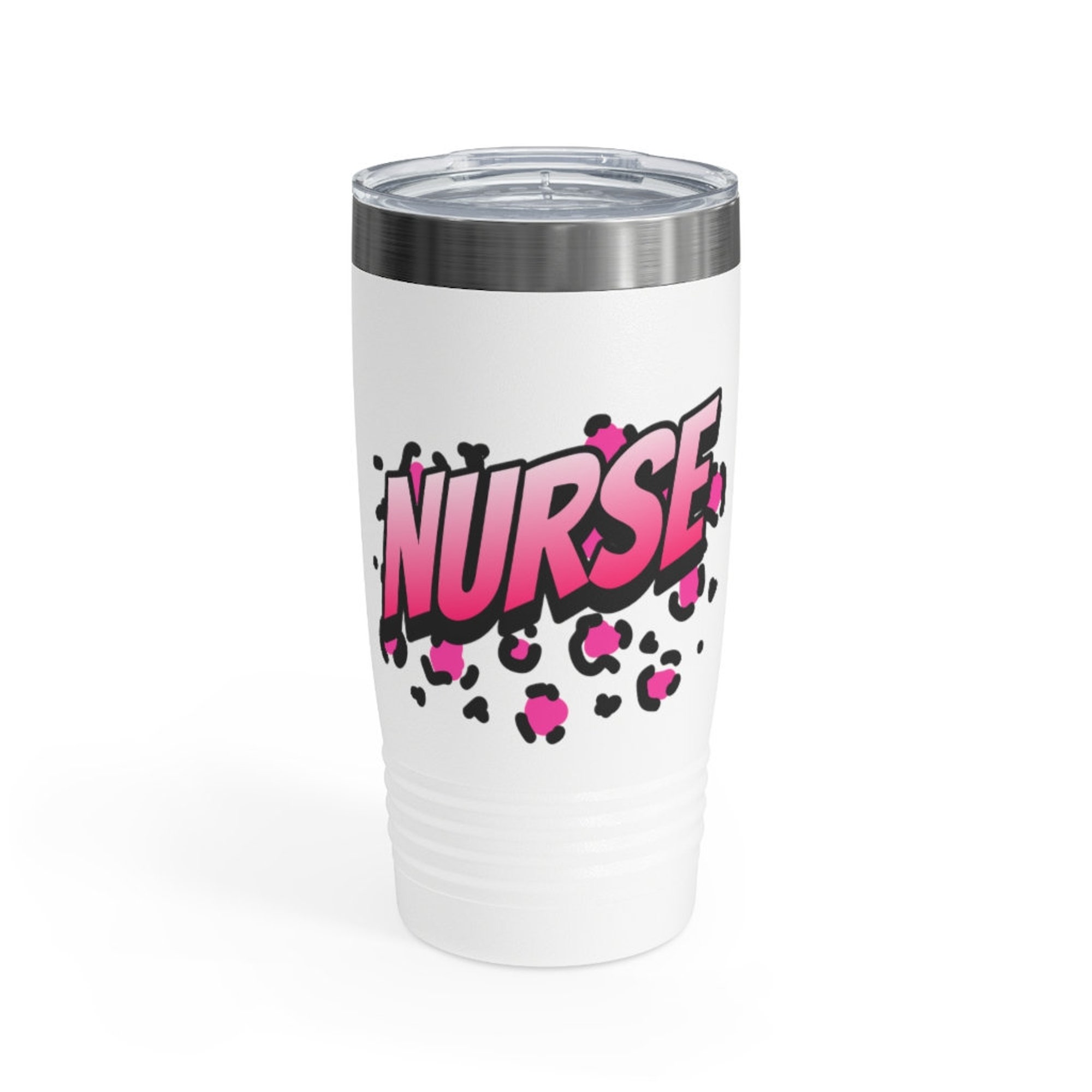 Discover Colorful Pink Leopard Nurse Ringneck Tumbler, 20oz