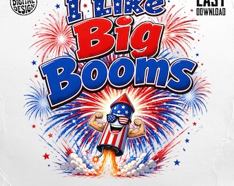 I Like Big Booms – Patriotic Firework Rocket Clipart (Digital Download)
