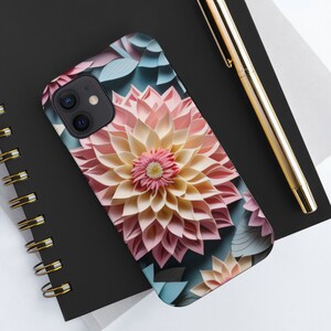 3D Pink Dahlia Design Tough Phone Case compatible with a large variety of phone models, Gift, Phone Case
