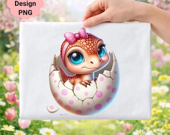 Baby dinosaurie clipart, rosa rosett dinosaurie, barnrumskonst (PNG)