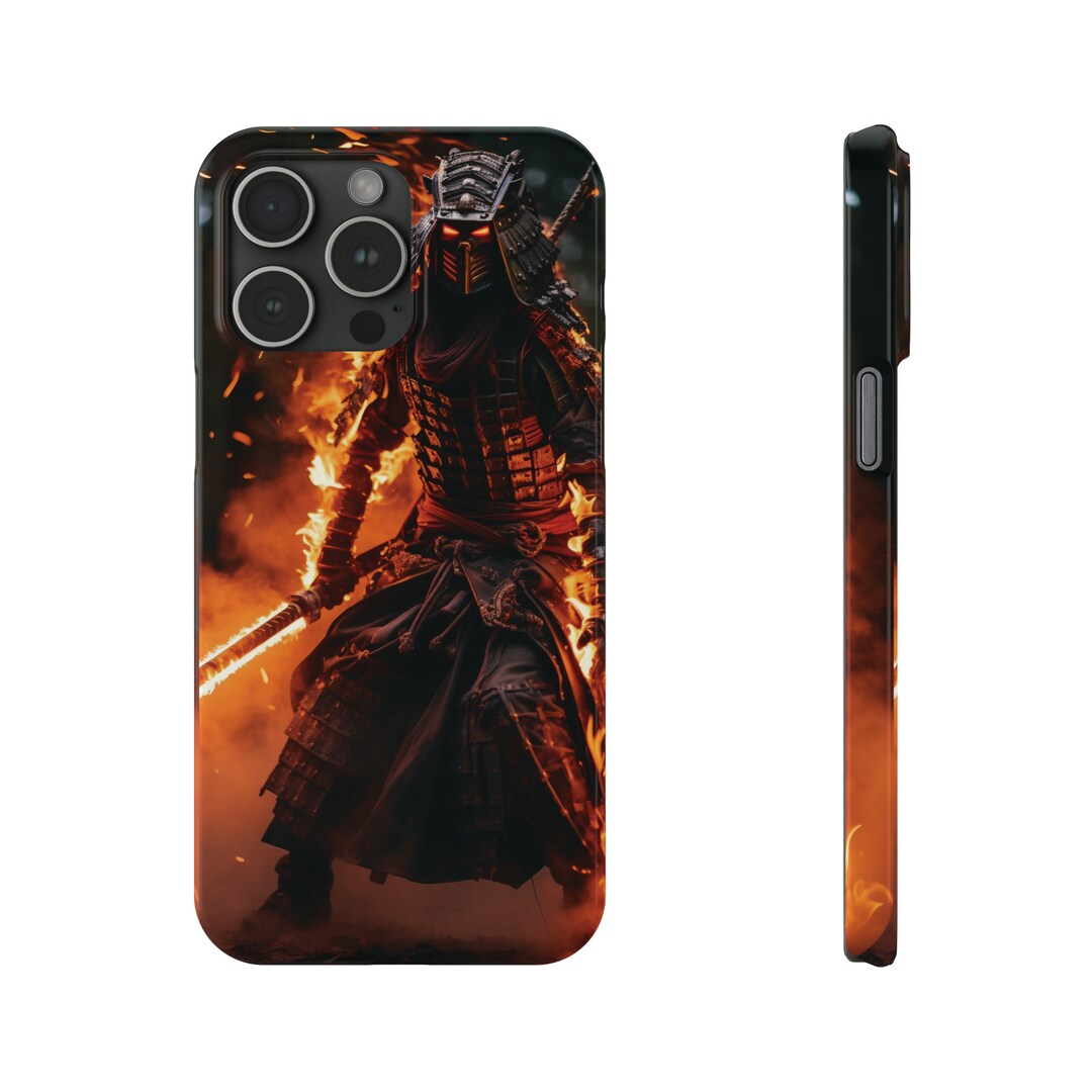 Samurai Warrior Fire Battle Scene Wirelesscharging Compatible Phone