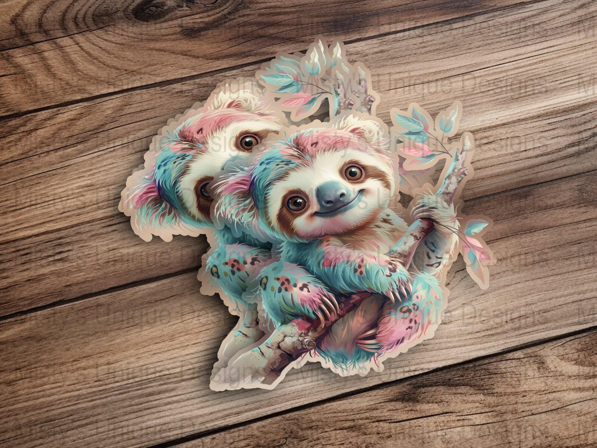 Unique Style Adorable Sloth Clipart PNG Digital File, Cute Sloth ...