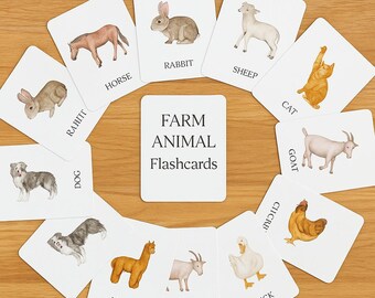 Farm Animal Flashcards Printable | Montessori Inspired Early Learning Cards | Preschool & Toddler Educational Download