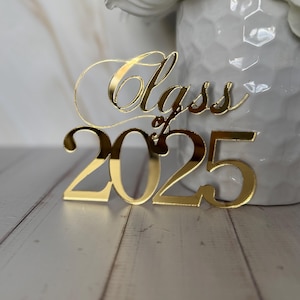 Class of 2025 | Cake Charm | Mirror Gold Cake Charm | Graduation Cake Accessories | Cake Plate | Cake Topper