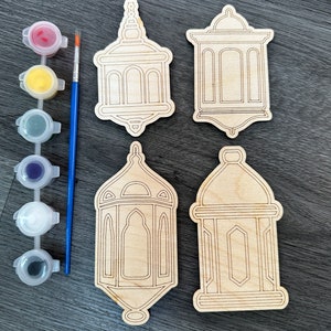 bricolage | Lanterne en bois | Activité enfants | Activité Ramadan | Peinture | Cadeaux pour sacs à friandises | Aïd Moubarak | Cadeau de l&#39;Aïd | Activité en bois