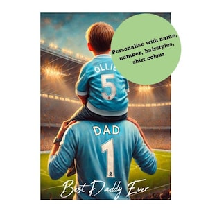 Personalised Football Print - Stadium Wall Art - Family Portrait Gift - Family Football Print - Custom Football Gift - Father&#39;s Day Gift