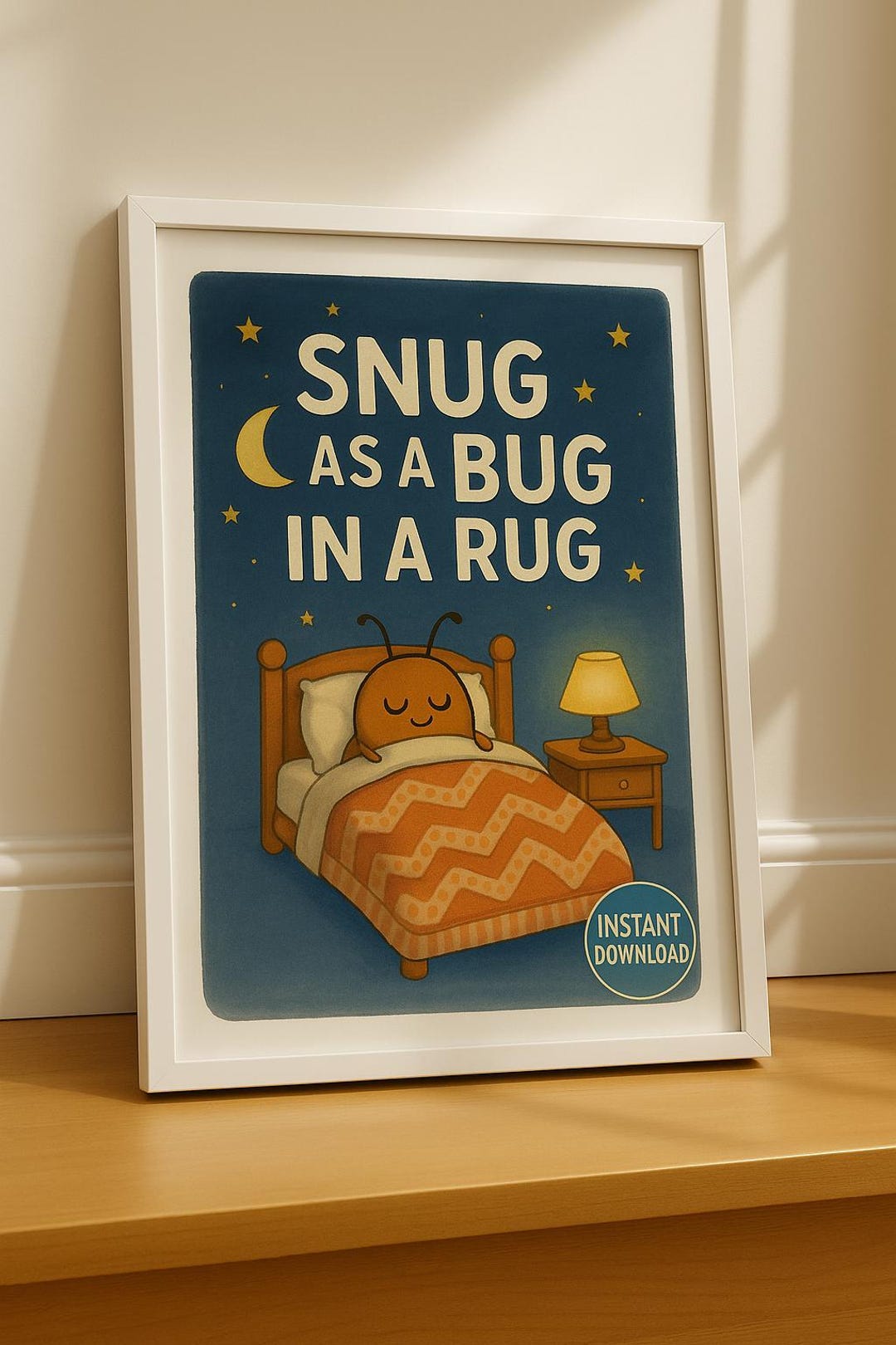 Snug as a Bug in a Rug Nursery Wall Art | Cute Printable Kids Room ...