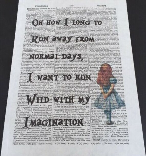 Alice In Wonderland Quote Vintage Dictionary Art Picture Print Inspirational 