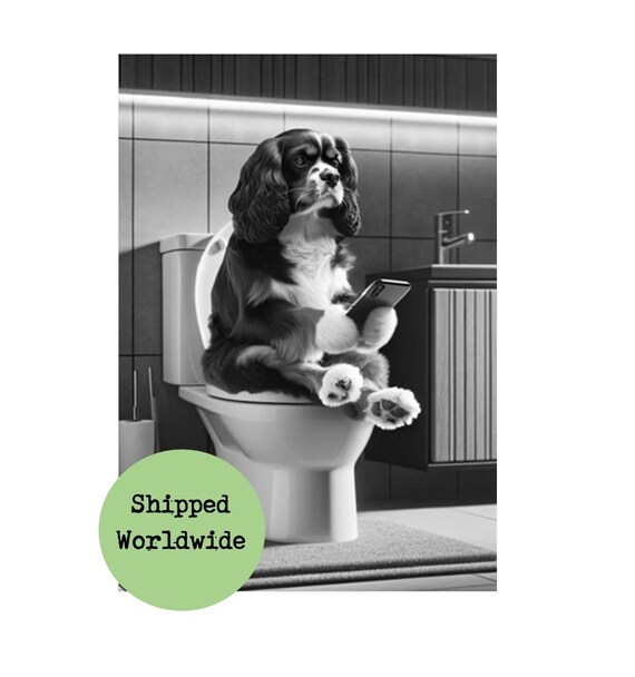 Cavalier King Charles Bathroom Set - Tri Cavalier King Charles Bathroom Set - Tri