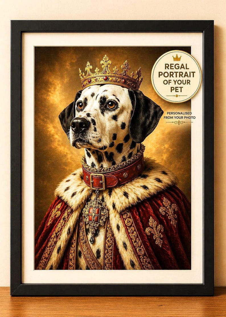 Custom Renaissance Pet Portrait: Regal King or Queen Dog & Cat Art - Etsy