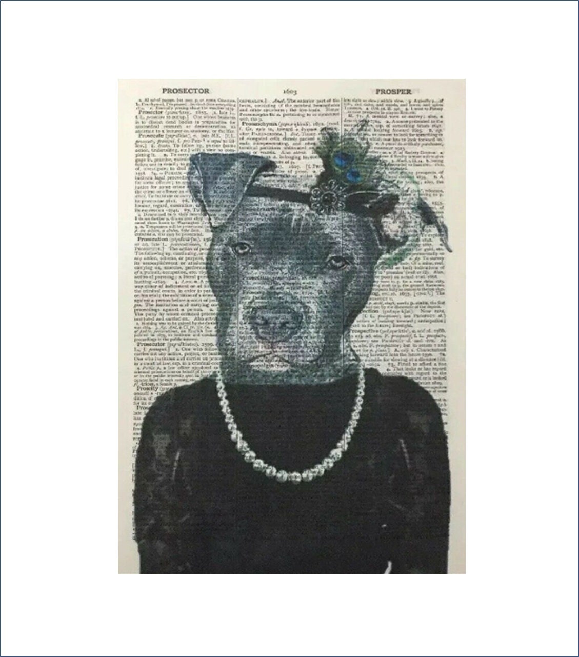 Staffordshire Bull Terrier Blue Staffy Staffie Print - Etsy
