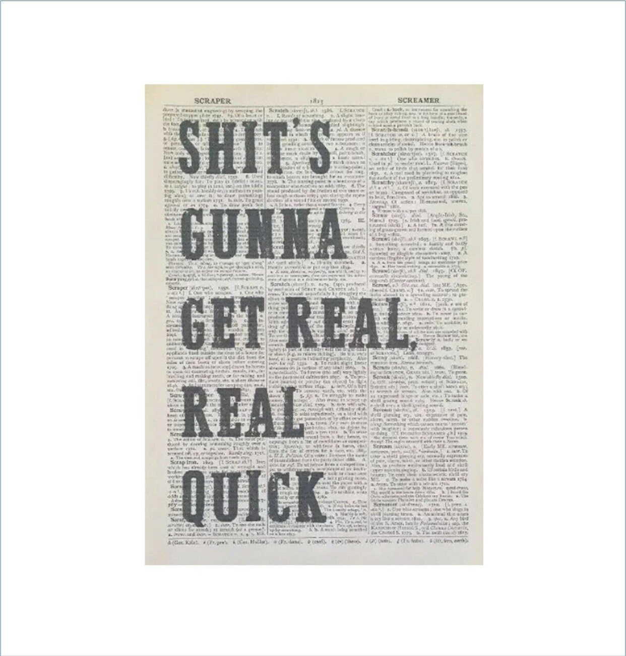 Bathroom Prints Toilet Humour Quotes Vintage Dictionary Prints Wall Art