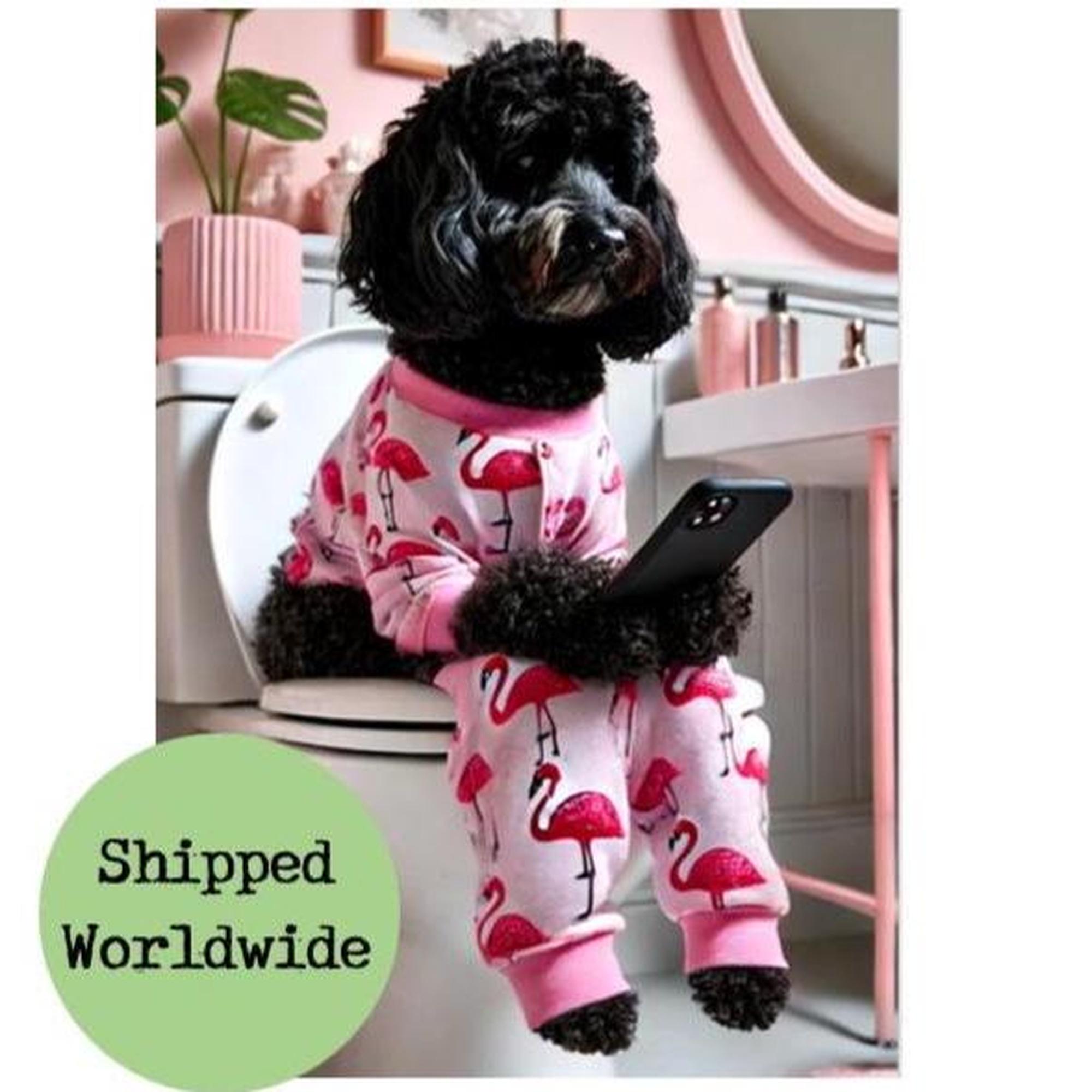 Black Cockapoo Toilet - Flamingo Pyjamas Print – Funny Dog on Phone ...