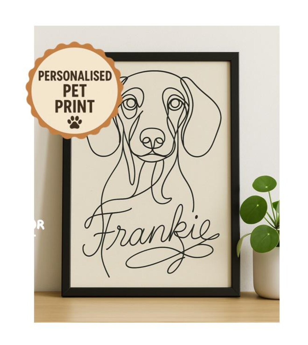 Personalized Dog Wall Art - Custom Pet Portrait - Pet Memorial Ideas ...