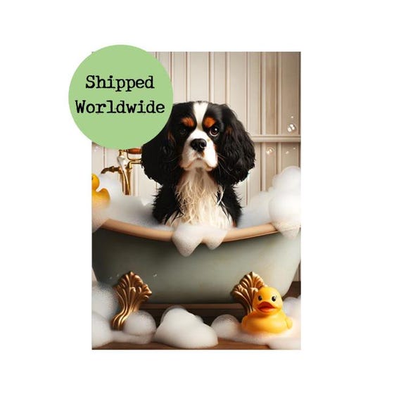 Cavalier King Charles Bathroom Set - Tri Cavalier King Charles Bathroom Set - Tri