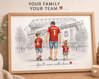 Lámina de fútbol personalizada - Arte mural de fútbol a medida - Regalo para papá de parte de los hijos - Regalo para el Día del Padre para hijo/hija - Regalo para padrastro/abuelo - Letrero