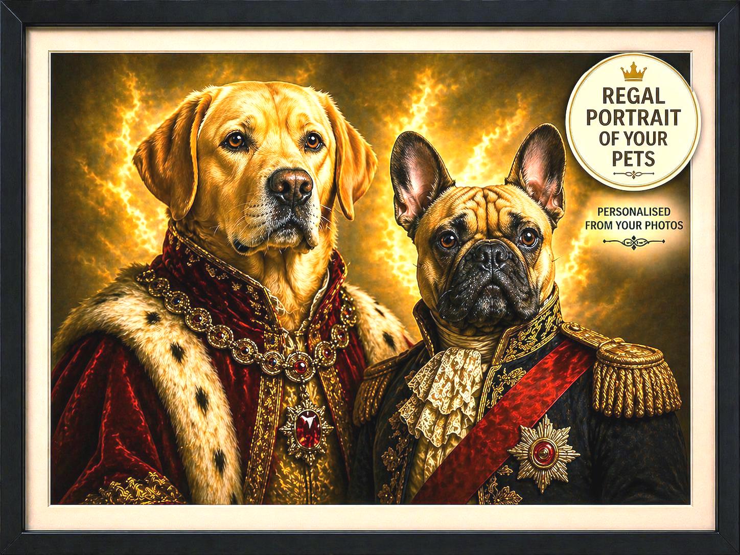 Custom Renaissance Pet Portrait: Regal King or Queen Dog & Cat Art - Etsy