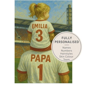 Personalised Football Kit Print - Custom Soccer Shirt Wall Art - Dad Gift from Kids - Father&#39;s Day Son Daughter Gift - Step Dad Grandad Gift