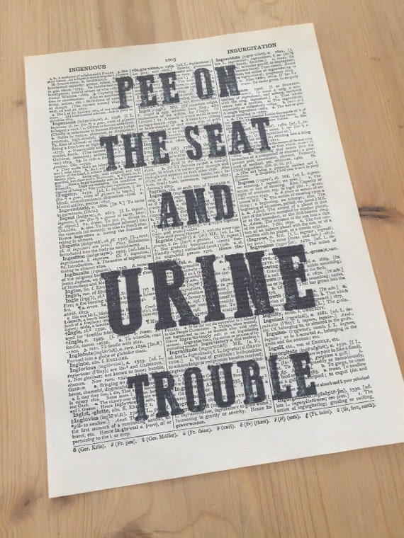 Bathroom Prints Toilet Humour Quotes Vintage Dictionary Prints Wall Art Pictures 