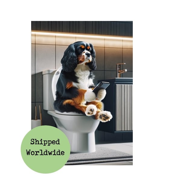 Cavalier King Charles Bathroom Set - Tri Cavalier King Charles Bathroom Set - Tri