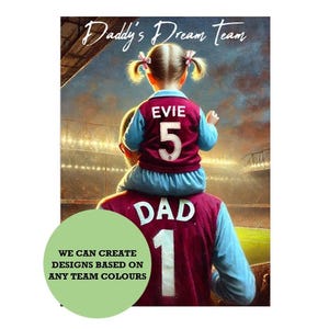 Personalised Football Portrait - Custom Football Print - Football Shirt Kit Picture - Family Wall Art - Father&#39;s Day Gift - Dad Daddy Son