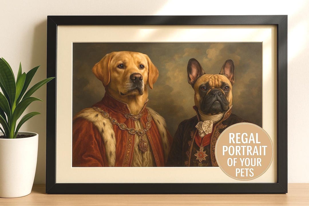 Custom Regal Pet Portrait of Your Dogs | Royal Dog Painting in Noble ...