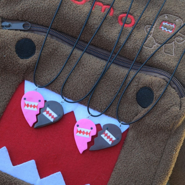 Domo friendship heart matching necklaces