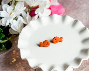 Goldfish Earrings, Polymer Clay Earrings, Cute Animal Jewelry for Educators, Gifts for Teachers, Back to School Accessories
