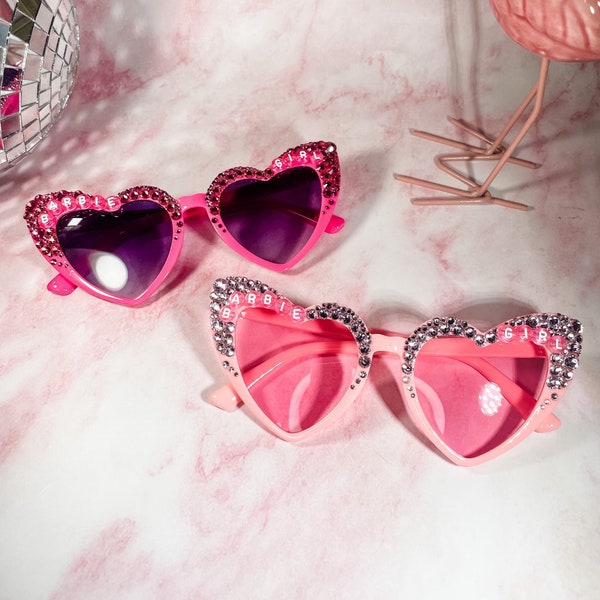 The Sweetheart Sunglasses, Doll Pink Rhinestone Heart Sunglasses