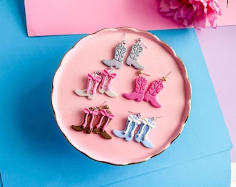 Cowboy Boot Earrings with Bows