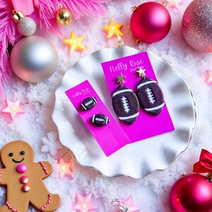 Glitter Football Earrings | Game Day Sparkle Jewelry | Team Spirit Gift for Her